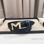 High Quality Copy Mont Blanc 35mm Leather Belt with M Buckle
